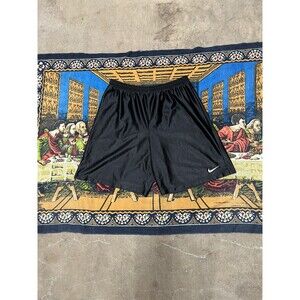 Nike Shorts Mens Large Black Basketball Dazzle Shiny Satin Warmup Athletic Y2K